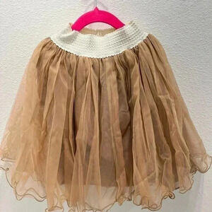 Designer Kidz boutique nude tan‎ tutu tulle ballet skirt girls size 4T
